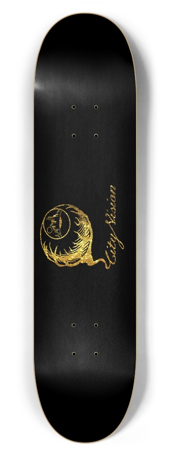 Black and Gold Glitter Logo 7.62 7-5/8 Skateboard Deck