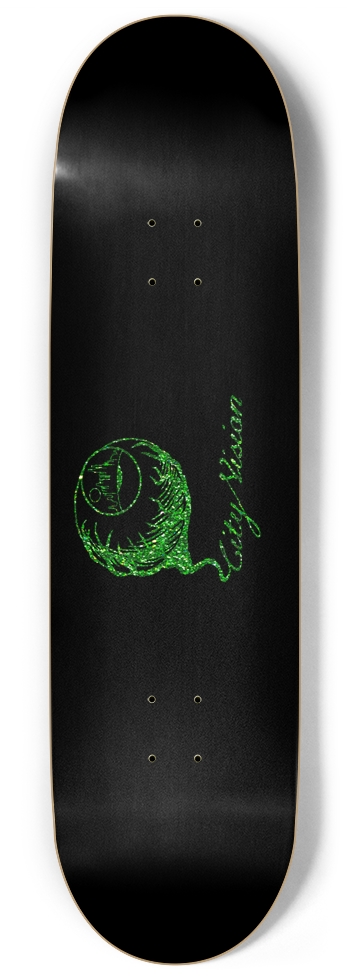 Black and Green Glitter Logo 9.00 9 Inch Skateboard