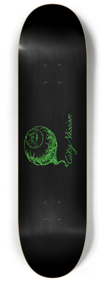 Black and Green Glitter Logo 8.25 8-1/4 Skateboard Deck