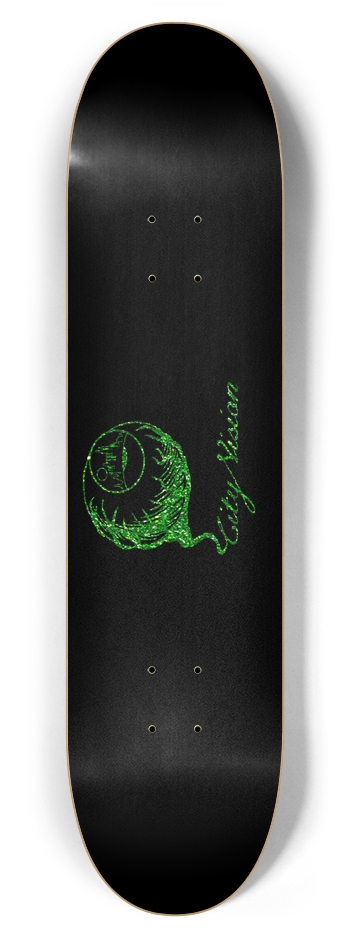 Black and Green Glitter Logo 7.87 7-7/8 Skateboard Deck