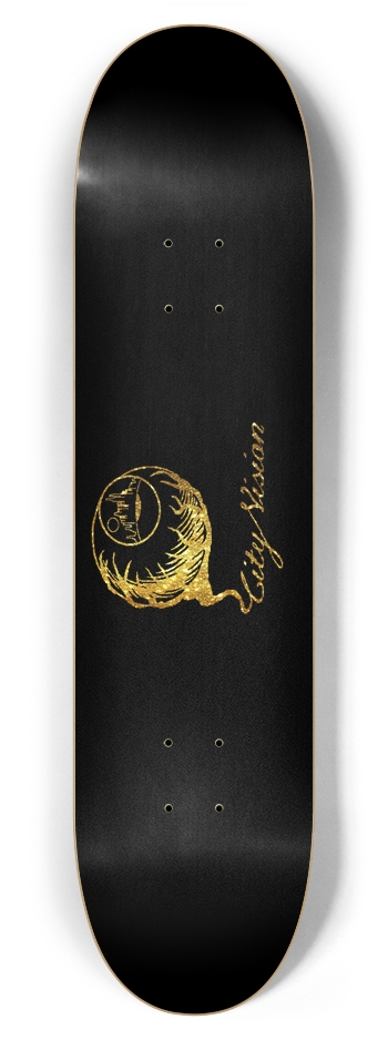 Black and Gold Glitter Logo 7.87 7-7/8 Skateboard Deck