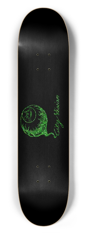 Black and Green Glitter Logo 7.50 7-1/2 Skateboard Deck