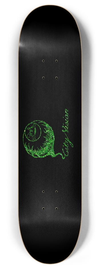 Black and Green Glitter Logo 8.00 8 Inch Skateboard Deck
