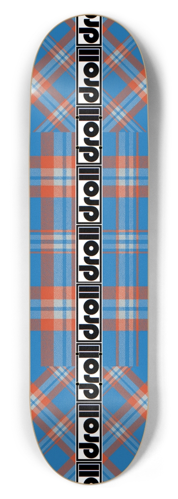 plaid lantern blue, orange droll strip