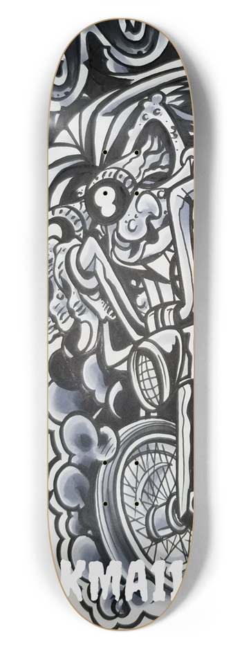 KMA11 8BALL. Skateboard 7-5/8 Skateboard Deck