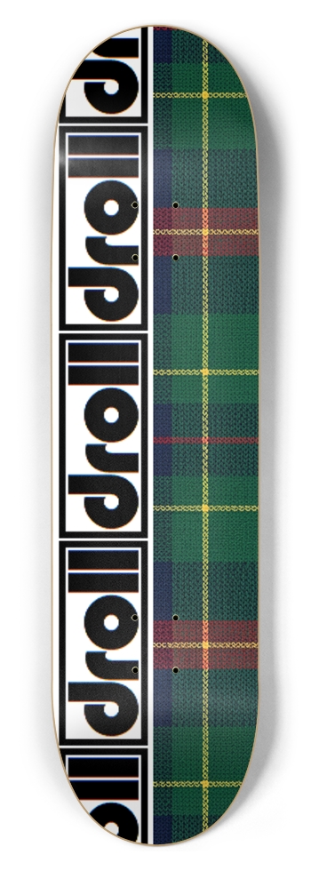 tartan green droll strip 8-1/2 Skateboard Deck