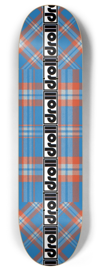 plaid lantern blue, orange droll strip