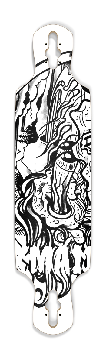 KMA11 FREEBOMBERS Skateboard Drop Through Longboard