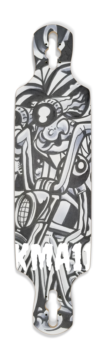 KMA11 8BALL Skateboard Drop Through Longboard