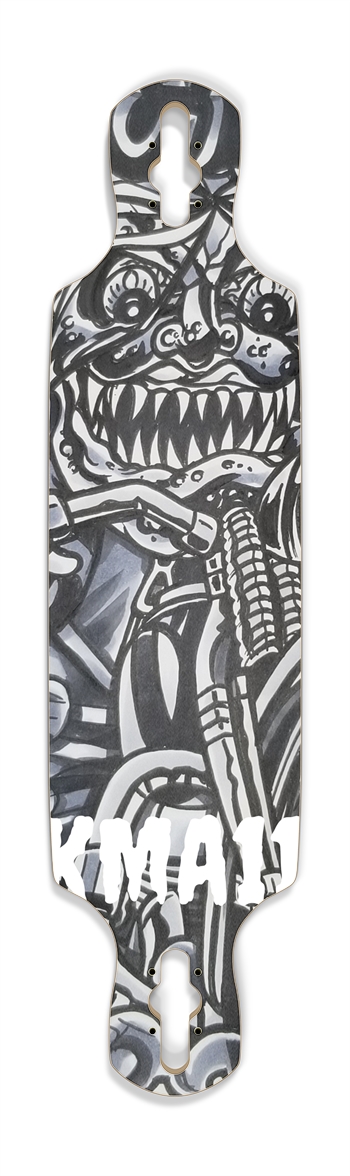 KMA11 BURNING INSIDE Skateboard Drop Through Longboard