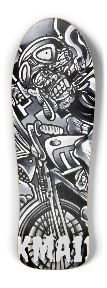 KMA11 SMOKING Skateboard Old School Shape
