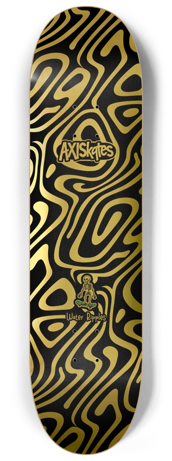 Water Ripples Gold - Custom Popsicle Abstract Groovy Line Art Gold on Black