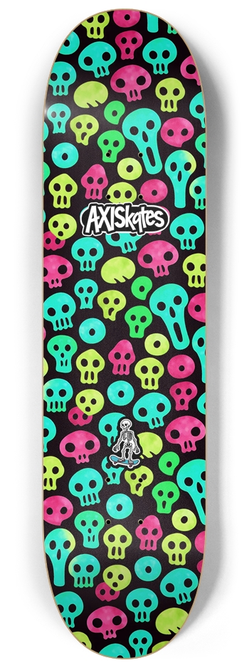 Bright Skulls - Custom Popsicle Abstract Skulls Cute Minimalist Bright Color on Black