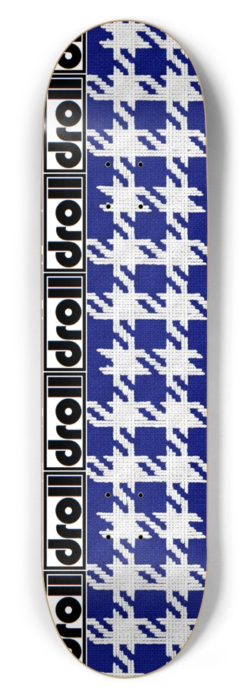 houndstooth blue droll strip 8-1/2 Skateboard Deck