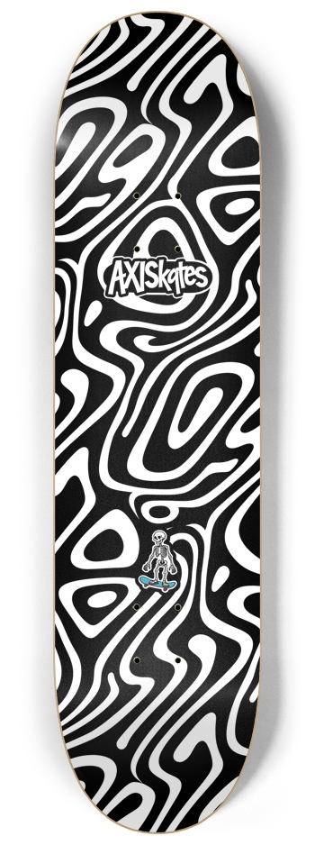 Water Ripples White - Custom Popsicle Abstract Groovy Line Art White on Black