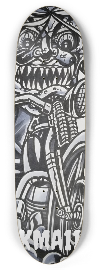 KMA11 BURNING INSIDE Skateboard Football Shape