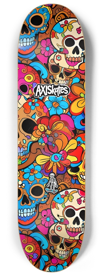 Groovy Skulls 2 - Custom Popsicle Retro Psychedelic Skulls Flowers 