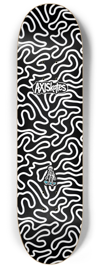 RAMEN Design White - Custom Popsicle Abstract Modern Contemporary Line Art White on Black