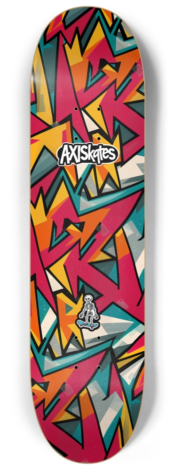 Shazoom Design - Custom Popsicle Abstract Sharp Electric Colorful 8-1/4 Skateboard Deck