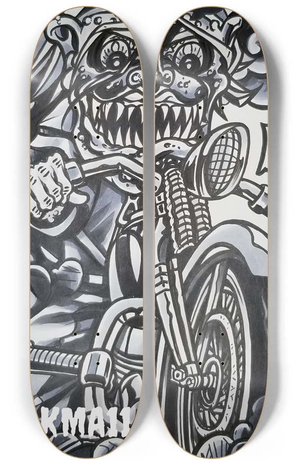 KMA11 BURNING INSIDE Skateboard Series 2 Deck Wall Series