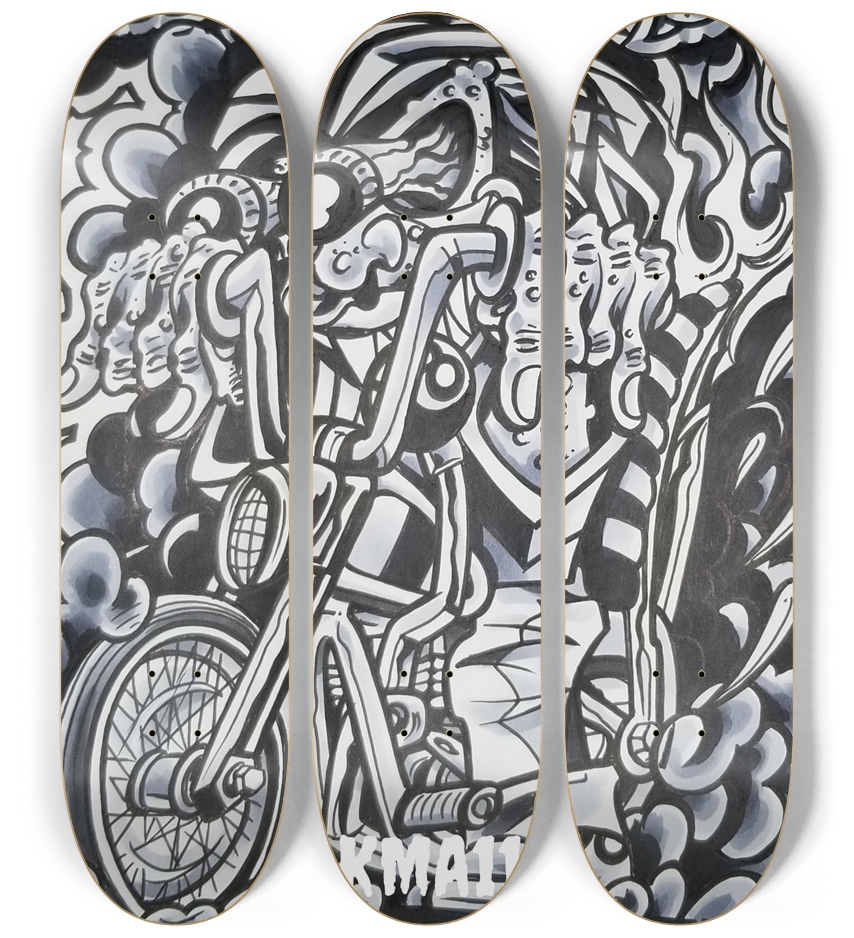KMA11 8BALL Skateboard Series 3 Deck Wall Series