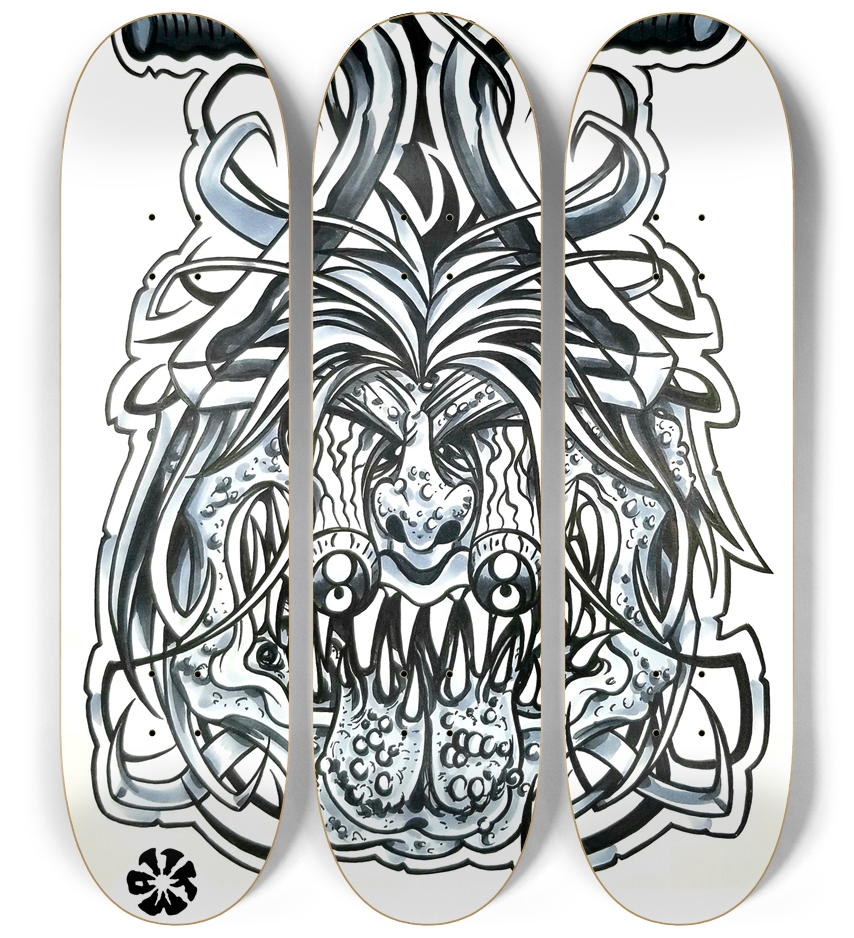 KMA11 BARDEMON Skateboard Series 3 Deck Wall Series