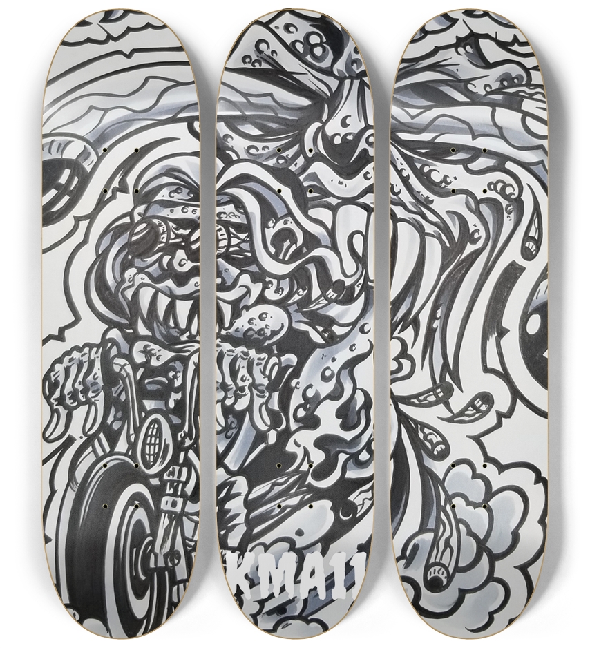 KMA11 PSYCHOTRIP Skateboard Series 3 Deck Wall Series