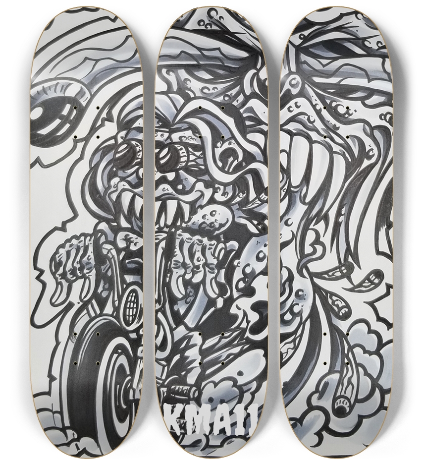 KMA11 PSYCHOTRIP Skateboard Series 3 Deck Wall Series