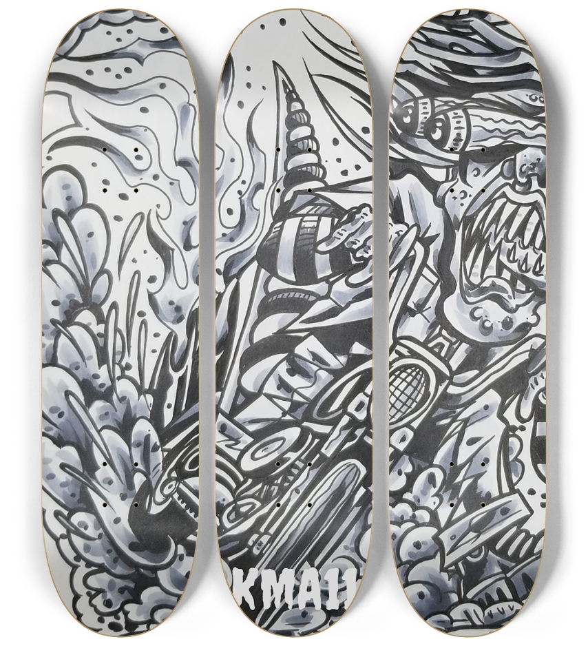 KMA11 TILLDEATH Skateboard Series 3 Deck Wall Series