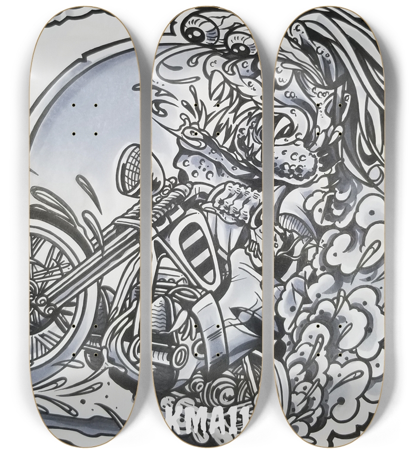 KMA11 WILDSIDE Skateboard Series 3 Deck Wall Series