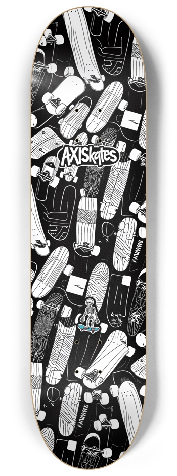 Sketched Skates 3 - Custom Popsicle Abstract Sketch Black and White