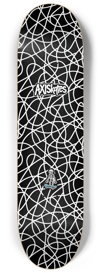 Womdering Lines White - Custom PopsicleAbstract Modern Contemporary White on Black