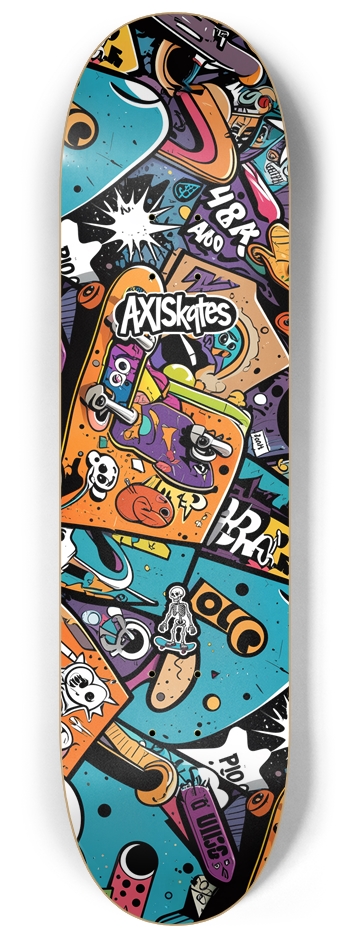 Comic Skates 1 - Custom Popsicle Abstract Cartoon Art Graffiti Style Vivid Color
