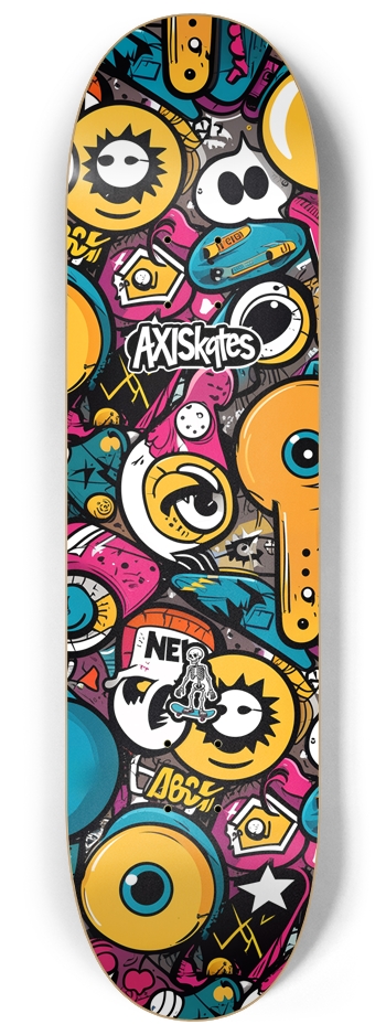 Comic Skates 3 - Custom Popsicle Abstract Cartoon Art Graffiti Style Vivid Color