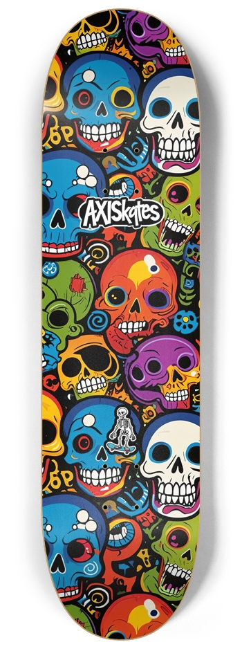 Comic Skulls 1 - Custom Popsicle Abstract Comic Style Wacky Skulls in Color