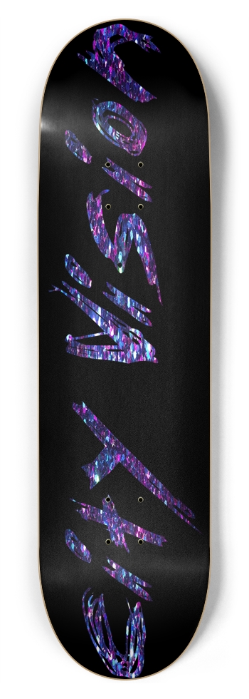 Black and Dark Rainbow Glitter Name 8.75 8-3/4 Inch Skateboard