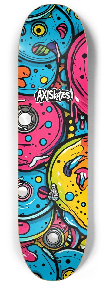 Hawt Wheelz 2 - Custom Popsicle Abstract Cartoon Comic Graffiti Style Muted Colors