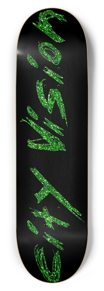 Black and Green Glitter Name 8.75 8-3/4 Inch Skateboard