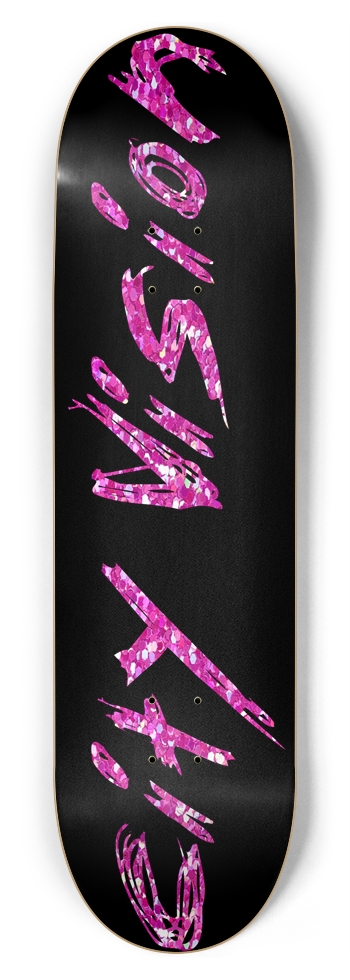 Black and Pink Glitter Name 8.75 8-3/4 Inch Skateboard