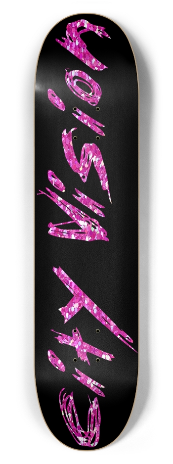 Black and Pink Glitter Name 7.62 7-5/8 Skateboard Deck