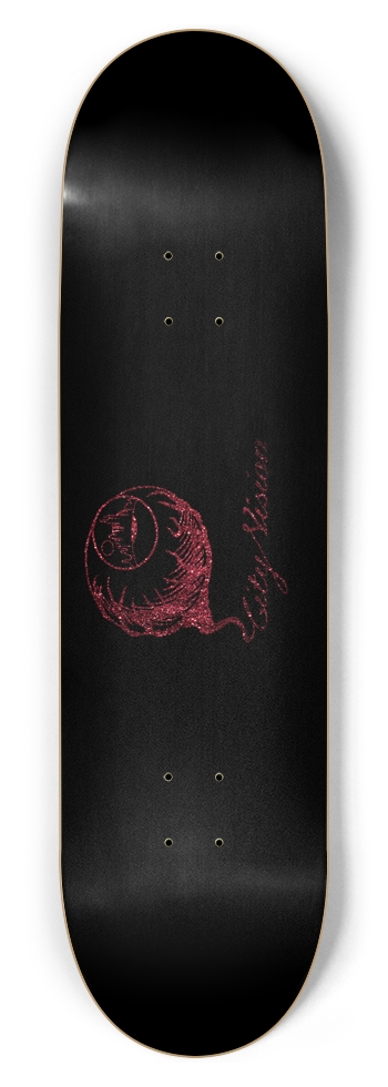 Black and Red Glitter Logo 8.75 8-3/4 Inch Skateboard