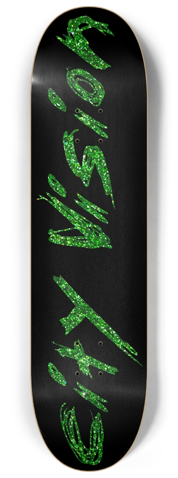 Black and Green Glitter Name 8.25 8-1/4 Skateboard Deck