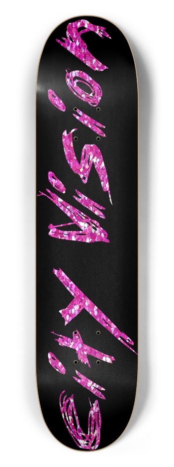 Black and Pink Glitter Name 7.50 7-1/2 Skateboard Deck