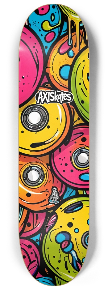 Hawt Wheelz 1 - Custom Popsicle Abstract Cartoon Comic Graffiti Style Muted Colors