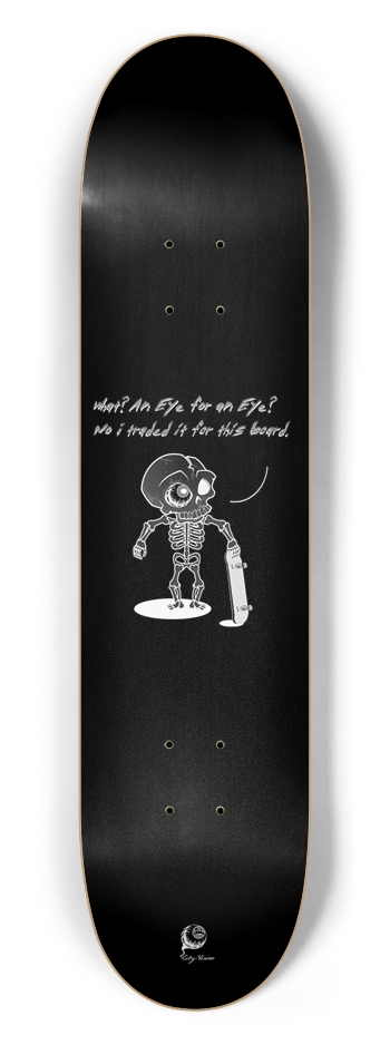 An Eye For An Eye Black 7.50 7-1/2 Skateboard Deck