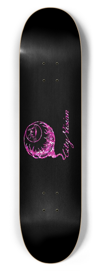 Black and Pink Glitter Logo 7.75 7-3/4 Skateboard Deck