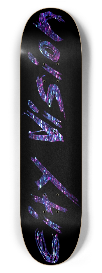 Black and Dark Rainbow Glitter Name 7.62 7-5/8 Skateboard Deck