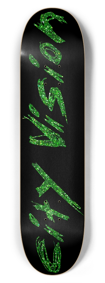 Black and Green Glitter Name 7.75 7-3/4 Skateboard Deck