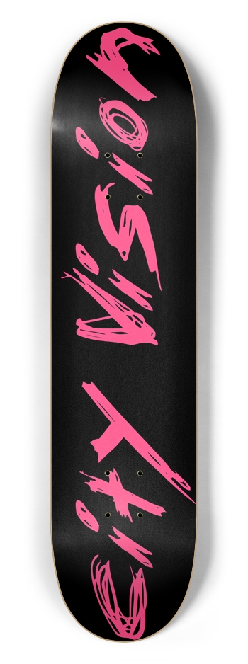 Black and Hot Pink Name 7.50 7-1/2 Skateboard Deck
