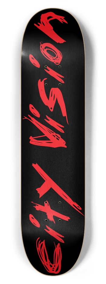 Black and Red Name 7.62 7-5/8 Skateboard Deck
